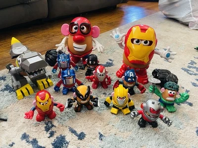 Lote De 13 Figuras Cabeza Marvel Mr Potato 10 Mini Mezclables Y 3 Tamaño Completo Foto 1 de 3