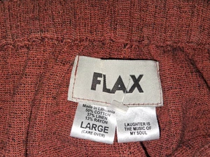 FLAX Linen Blend Women's Pants Size Large L RUSTY Red Brown NWOT Autumn Fall - Picture 1 of 3