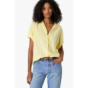 Blusa XIIRENA Channing Amarilla Abotonada Talla XL Informal Verano Ligera - Imagen 1 de 6