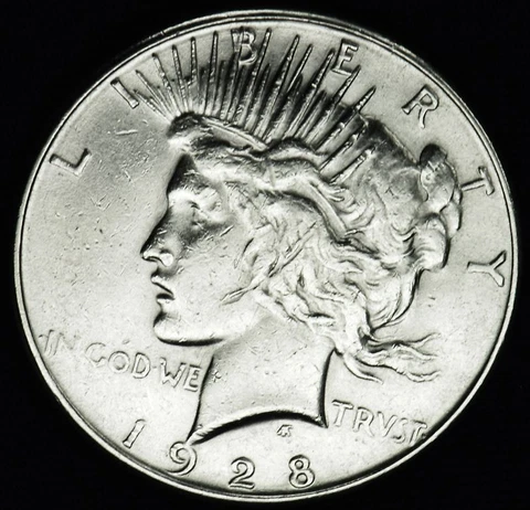 1928-s Peace Dollar. High Grade   (Inventory E) Cover