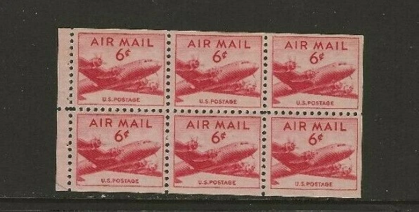 US Scott #C39a Booklet Pane Fine/Very Fine MNH Cat. Value $12.00            #205 - Image 1 of 1