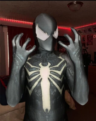 Mono Negro Veneno Spider-Man Disfraz Juegos con disfraces Zentai Halloween Body Máscara Foto 1 de 4