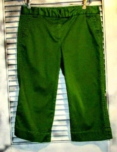 J. Crew Sz 10 Favorite Fit Green Capris - Picture 1 of 13