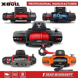 X-BULL Electric Winch 10K-14.5KLBS Synthetic Rope Truck Trailer 4WD Off-Road - Picture 1 of 128