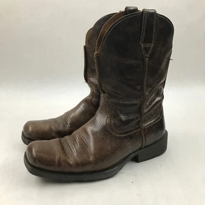 Ariat Heritage Roper Mens Sz 9D Western Cowboy Square Toe Boots Brown 10015307 - Picture 1 of 15