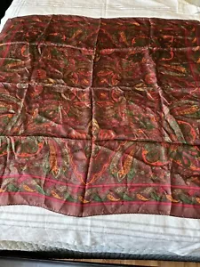 Vintage Harve Benard handgerollter Seidenschal 32"" x 32"" buntes Blumenmuster - Bild 1 von 7