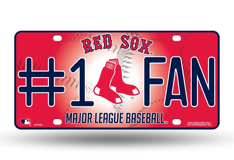 Boston Red Sox MLB #1 Fan Metal Sign License Plate Tag Man Cave - Image 1 of 1