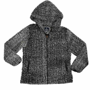 Simply Southern Sherpa Full Zip Womens Size L Gray Jacket Fleece Hoodie Coat - Picture 1 of 9