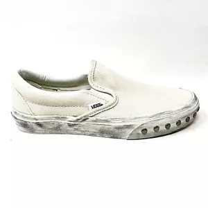 Zapatos informales con tachuelas Vans clásicos sin cordones (sobrelavados) blancos - Imagen 1 de 5