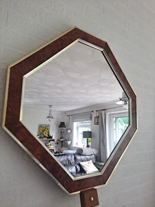 Bohemian RETRO Unusual Hexagon Gold Framed Mirror - Picture 1 of 13