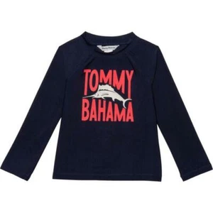 TOMMY BAHAMA Little Boys 4, 5, 6 Navy UPF 50 Graphic Rashguard Swim Tee NWT - Picture 1 of 1