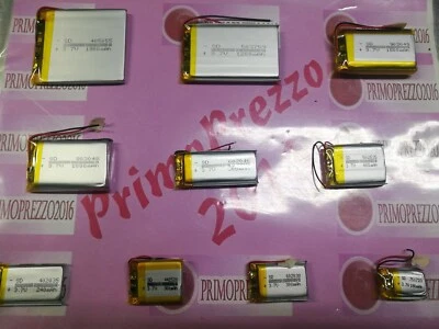 Batterie a litio di polimeri per dispositivi elettronici varie mha e misure new - Immagine 1 di 4