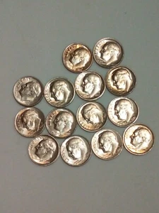 14 Coin Dime Diecast Error Off Center Various Dates VF - Picture 1 of 5