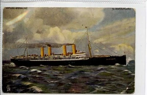 (Gc4497) S.S.Deutschland, Hamburg America Line c1905 Tuck Celebrated Liners. - Picture 1 of 2