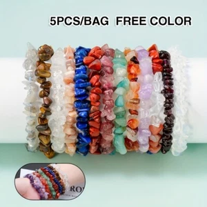 Wholesale Lots 5 Pcs Mix Colorful Natural Gemstone Women Perfect Bracelet Bangle - Picture 1 of 8