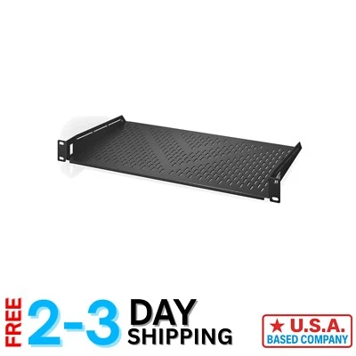 Heavy-Duty Vented Cantilever Shelf - 1U Universal Design, Perfect for 19" Racks - Image 1 of 4