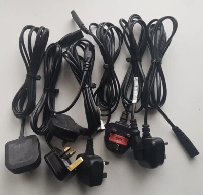 Power Lead - Cord  3 Pin UK Plug to C7 Figure 8, 1.8 Meter Cable Length Black - Image 1 of 2