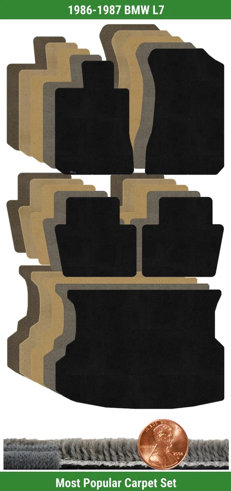 Juego de alfombrillas Lloyd Custom Ultimat para BMW L7 1986-1987 (5 piezas) #155 Foto 1 de 4