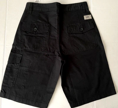 Pantalones Cortos Carga VANS Off the Wall Negros Hombres Talla 28 Nuevos con Etiquetas Monopatín Poliéster/Algodón  Foto 1 de 4