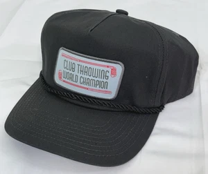 Pins And Aces Club Throwing World Champion Snapback Golf Hat Charcoal NEW - Picture 1 of 4