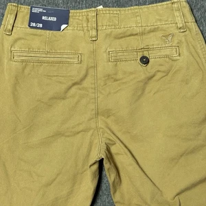 American Eagle Chinohose Herren 28 x 28 hellbraun khaki AE entspannte Passform gerades Bein neu mit Etikett - Bild 1 von 8