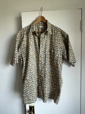 Vintage 90s Pierre Cardin Geometric Leaf Short Sleeve Button Up Shirt Size Large - Image 1 of 4