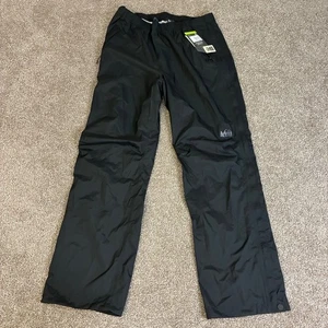 Pantalones REI Co-op Peak 2.5L Rainier Lg Alto Negro Lluvia Cortavientos Impermeable Nuevos con Etiquetas - Imagen 1 de 9