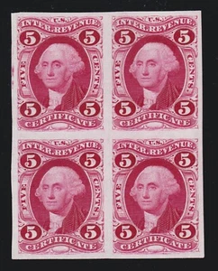 US R24TC3a 5c Certificate Revenue Trial Color Proof on India Block 4 XF SCV $440 - Picture 1 of 2