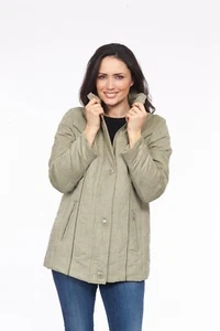 David Barry grüne Damen-Mikrofaserjacke Größe 22 neu mit Etikett - Bild 1 von 5