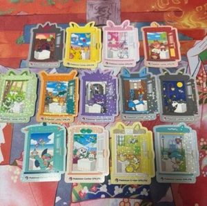 Pokemon Center Online Pikachu Award Sticker Holo Complete Set of 13 - Picture 1 of 1