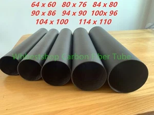 3K Carbon Fiber Tube 64x60 80x76 94x90 100x96 104x100 114x110 Length500mm - Picture 1 of 20