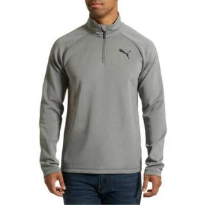 Puma Men's Essential Active Quarter Zip Runner Pullover-Med Grey Heather---XL-NW - Picture 1 of 6