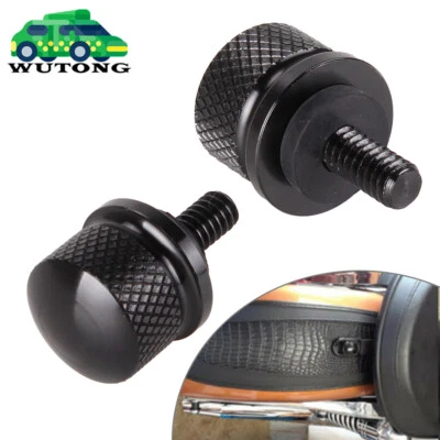2x For Harley Davidson Seat Bolt Black Anodized CNC Billet Rear Mounting Screws - Imagem 1 de 4
