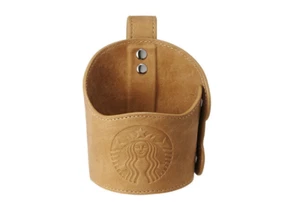 STARBUCKS Korea SIREN Leather Sleeve Cup Holder Brown - Picture 1 of 2