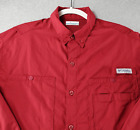 Columbia PFG Omni-Shade Red Long Sleeve Vented Shirt Men's Size M