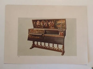 Double Spinet or Virginal Keyboard Orig Color Lithograph Book Plate Print 19 - Picture 1 of 1