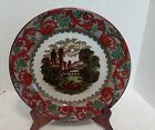 Royal Douton Plate Rust Scroll Green Floral With Center Scene