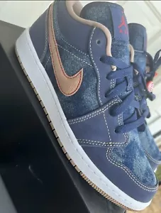 Size 7 - Air Jordan 1 SE Low Denim - Picture 1 of 5