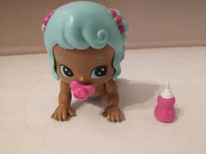 Little Live Crawling Baby BIZZY BUBS w/BLUE HAIR~POPPY TALKS! PACIFIER & BOTTLE - Picture 1 of 4