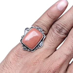 Red Sunsitara Gemstone Handmade Silver Jewelry "7A" - Picture 1 of 5