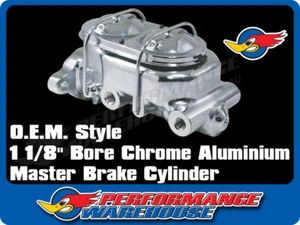 Chrome Brake Master Cylinder 1-1/8" Bore O.E. Style, GM, CHEV, Holden - Bild 1 von 2