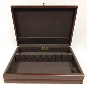 Reed & Barton Anlaufgeschützt Eureka Holz Silberbesteck Besteck Aufbewahrungstruhe Box - Bild 1 von 14