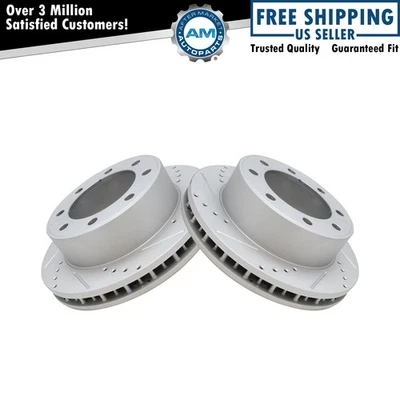 Par de rotores de freno de disco delanteros perforados y ranurados Performance con recubrimiento en G Foto 1 de 4