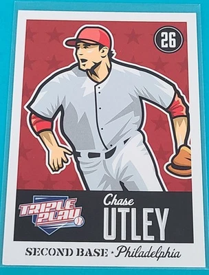 2012 Panini Triple Play #61 Chase Utley Philadelphia Phillies BASEBALL Card P6 - Image 1 of 2