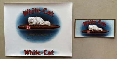 (2) Etiquetas de caja de cigarros vintage BLANCO CAT manualidades hágalo usted mismo álbum de recortes diario basura Foto 1 de 4