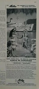 1959 Matson Kreuzfahrtschiff zu Südpazifik Häfen Paradies Hula Tänzerin Vintage Anzeige - Bild 1 von 1