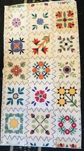 Thimbleberries Club 8218-3 Faux Quilt Blocks Cheater Panel by 3's Company 4 RJR