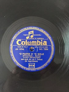 RARE 78 RPM 10" LUIGI INFANTINO 'O PAESE D''O SOLE/'A CANZONE 'E NAPULE COLUMBIA - Foto 1 di 1