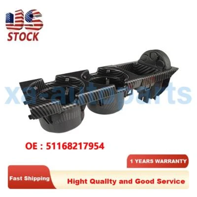 Carbon Fiber Black Cup Holder W/ Coin Holder For BMW E46 323i 325i 328i 330i M3 - Image 1 of 4