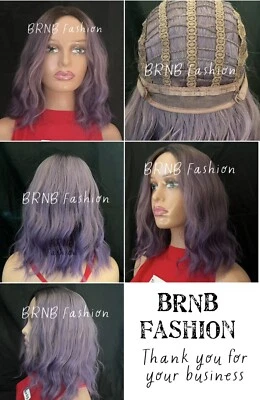 Peluca sintética corta ondulada sin flequillo #35 púrpura EE. UU. envío rápido regalo gratuito Foto 1 de 2